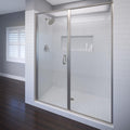 2200 Series 47 in. W x 76 in. H Semi-Frameless Swing Shower Door with Fixed Panel