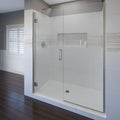 3200 Series 59-9/16 in. W x 76 in. H Frameless Swing Shower Door with Fixed Panel