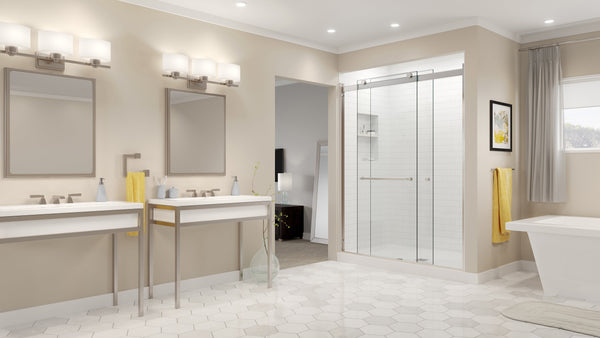 4000 Series 48 in. W x 76 in. H Semi-Frameless Bypass Sliding Shower Doors