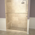 Base'N Bench 60 in. L x 36 in. W Alcove Shower Pan Base and Bench with Right Drain and Brushed Nickel Drain Plate