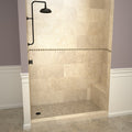 Base'N Bench 60 in. L x 42 in. W Alcove Shower Pan Base and Bench with Left Drain and Matte Black Drain Plate
