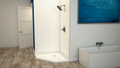 LuxShower Neo Angle 36 In Depth x 36 In Width Center Round Drain Low Threshold Textured Shower Pan in Polar White
