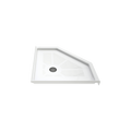 LuxShower Neo Angle 36 In Depth x 36 In Width Center Round Drain Low Threshold Textured Shower Pan in Polar White