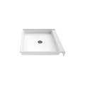 LuxShower 36 In Depth x 36 In Width Center Round Drain Standard Threshold Smooth Shower Pan in Polar White