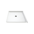 LuxShower 42 In Depth x 42 In Width Center Round Drain Low Threshold Smooth Shower Pan in Polar White