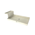 Base'N Bench® Kit: Redi Base Center Drain Single Curb Shower Pan, 42″D x 60″W x 17″H installed (Pan: 42″D x 48″W; Bench: 38″D x 12″W)