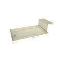 Base'N Bench® 42 In x 72 In Single Curb Shower Pan with Left Drain, Round Polished Chrome Drain Grate, and Bench