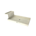 Base'N Bench® Kit: Redi Base Center Drain Single Curb Shower Pan, 30″D x 60″W x 17″H installed (Pan: 30″D x 48″W; Bench: 26″D x 12″W)