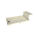 Base'N Bench 60 in. L x 36 in. W Alcove Shower Pan Base and Bench with Left Drain and Matte Black Drain Plate