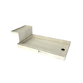 Base'N Bench 60 in. L x 36 in. W Alcove Shower Pan Base and Bench with Right Drain and Matte Black Drain Plate