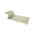 Base'N Bench 72 in. L x 36 in. W Alcove Shower Pan Base and Bench with Right Drain and Brushed Nickel Drain Plate