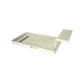 Base'N Bench® 30 In x 60 In Single Curb Shower Pan with Left Drain, Linear Solid Brushed Nickel Drain Grate, and Bench