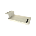 Base'N Bench® 30 In x 60 In Single Curb Shower Pan with Right Drain, Linear Matte Black Drain Grate, and Bench