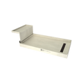 Base'N Bench® 30 In x 60 In Single Curb Shower Pan with Right Drain, Linear Oil Rubbed Bronze Drain Grate, and Bench