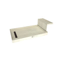 Base'N Bench 60 in. L x 32 in. W Alcove Shower Pan Base and Bench with Left Drain and Oil Rubbed Bronze Drain Grate