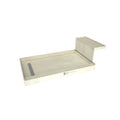Base'N Bench 60 in. L x 36 in. W Alcove Shower Pan Base and Bench with Left Drain and Polished Chrome Drain Grate
