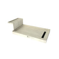 Base'N Bench® 42 In x 72 In Single Curb Shower Pan with Right Drain, Linear Matte Black Drain Grate, and Bench