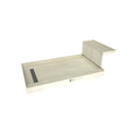Base'N Bench 60 in. L x 36 in. W Alcove Shower Pan Base and Bench with Left Drain and Brushed Nickel Drain Grate