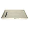 Redi Trench® 30 In x 60 In Single Curb Shower Pan with Left Drain and Linear Brushed Nickel Drain Grate