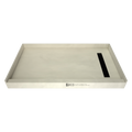 Redi Trench® 30 In x 60 In Single Curb Shower Pan with Right Drain and Linear Matte Black Drain Grate