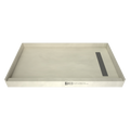 Redi Trench® 30 In x 60 In Single Curb Shower Pan with Right Drain and Linear Tileable Drain Grate