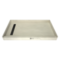 Redi Trench® 32 In x 60 In Single Curb Shower Pan with Left Drain and Linear Matte Black Drain Grate