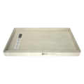 Redi Trench® 32 In x 60 In Single Curb Shower Pan with Left Drain and Linear Polished Chrome Drain Grate