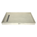Redi Trench® 32 In x 60 In Single Curb Shower Pan with Left Drain and Linear Tileable Drain Grate
