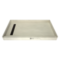 Redi Trench® 33 In x 60 In Single Curb Shower Pan with Left Drain and Linear Oil Rubbed Bronze Drain Grate