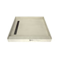 Redi Trench® 48 In x 48 In Single Curb Shower Pan with Left Drain and Linear Oil Rubbed Bronze Drain Grate