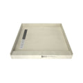 Redi Trench® 48 In x 48 In Single Curb Shower Pan with Left Drain and Linear Polished Chrome Drain Grate