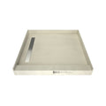 Redi Trench® 48 In x 48 In Single Curb Shower Pan with Left Drain and Linear Tileable Drain Grate