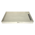 WonderFall Trench® 32 In x 48 In Single Curb Shower Pan with Right Drain and Linear Tileable Drain Grate