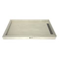 WonderFall Trench® 32 In x 60 In Left Dual Curb Corner Shower Pan with Right Drain and Linear Tileable Drain Grate