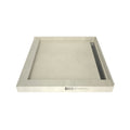 WonderFall Trench® 48 In x 48 In Left Dual Curb Corner Shower Pan with Right Drain and Linear Tileable Drain Grate