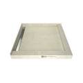 WonderFall Trench® 48 In x 48 In Right Dual Curb Corner Shower Pan with Left Drain and Linear Tileable Drain Grate