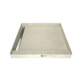 WonderFall Trench® 48 In x 48 In Single Curb Shower Pan with Left Drain and Linear Tileable Drain Grate