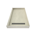 Redi Trench® 32 In x 60 In Single Curb Shower Pan with Right Drain and Linear Tileable Drain Grate