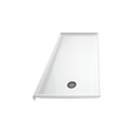 LuxShower 30 In Depth x 60 In Width Right Round Drain Low Threshold Textured Shower Pan in Polar White