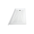LuxShower 32 In Depth x 60 In Width Left Round Drain Low Threshold Textured Shower Pan in Polar White