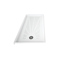 LuxShower 32 In Depth x 60 In Width Right Round Drain Low Threshold Textured Shower Pan in Polar White