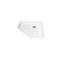 LuxShower Neo Angle 36 In Depth x 36 In Width Center Round Drain Low Threshold Textured Shower Pan in Polar White