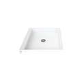 LuxShower 36 In Depth x 36 In Width Center Round Drain Standard Threshold Smooth Shower Pan in Polar White