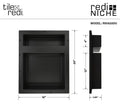 Redi Niche® Double Recessed Shelf, 16"W x 20"H x 4"D RN1620DU