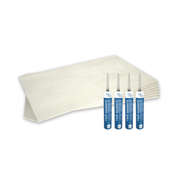 Redi Wall board kit includes 7 wall boards 36" x 60" and 4 tubes of Redi Sealant