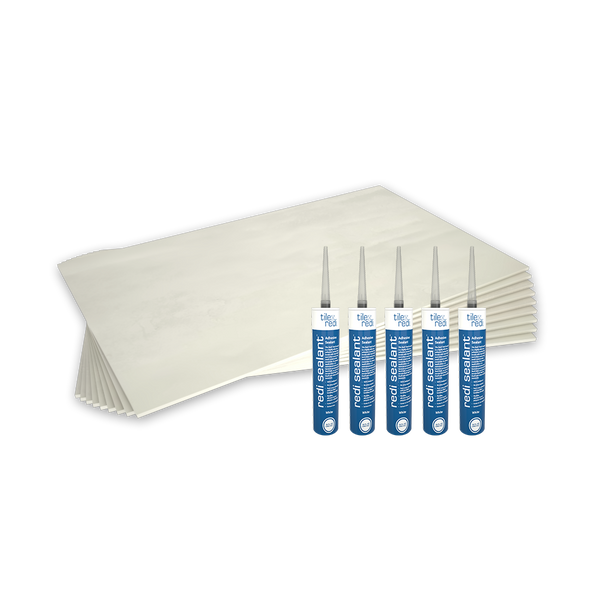 Redi Wall board kit includes 9 wall boards 36" x 60" and 5 tubes of Redi Sealant