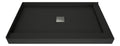 Wonder Drain 42 In x 48 In Right Dual Curb Corner Shower Pan with Center Drain and Square Tileable Drain Grate