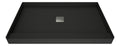 Wonder Drain 42 In x 60 In Single Curb Shower Pan with Center Drain and Square Tileable Drain Grate