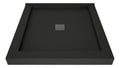 Wonder Drain 48 In x 48 In Triple Curb Shower Pan with Center Drain and Square Tileable Drain Grate