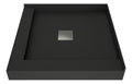 Wonder Drain 42 In x 42 In Left Dual Curb Corner Shower Pan with Center Drain and Square Tileable Drain Grate